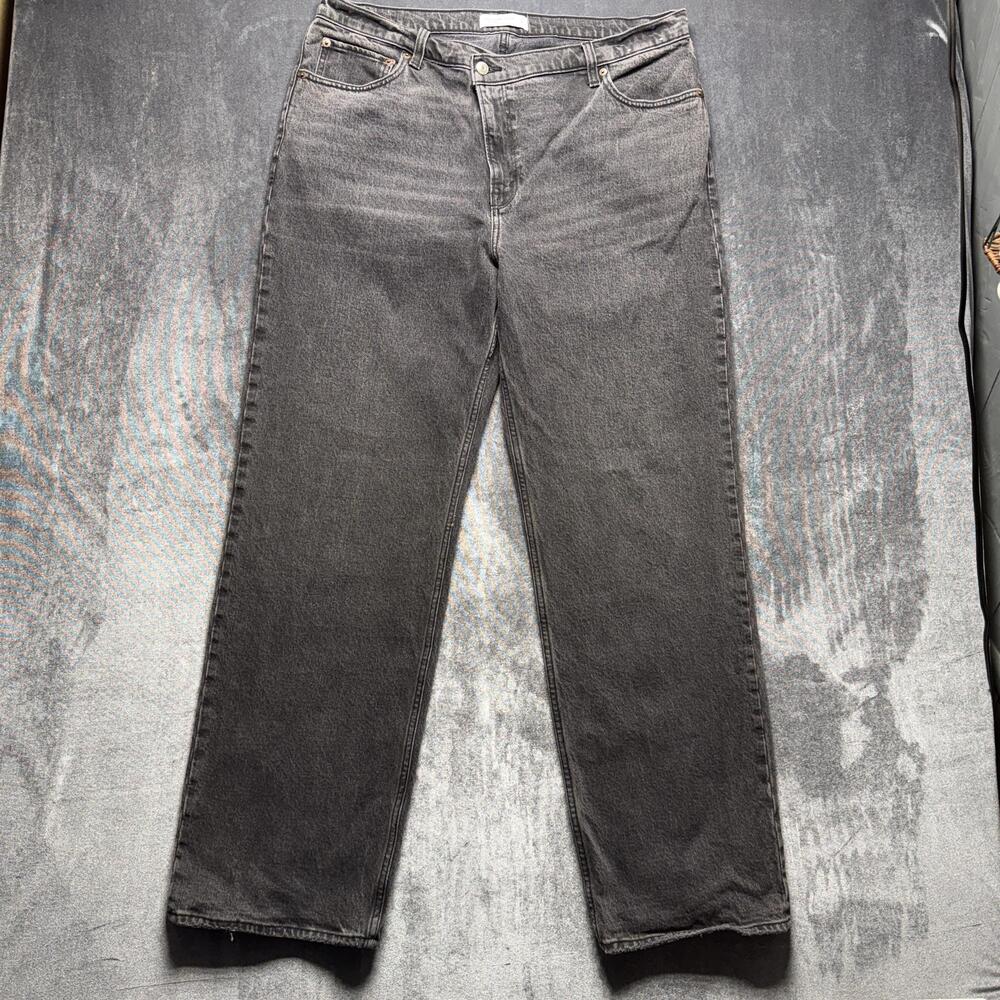 Abercrombie & Fitch 90s Jeans Womens 33 Charcoal High Rise Straight Denim
